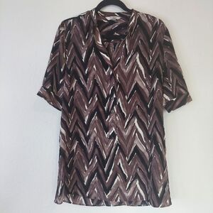 Tucker‎ Silk Geometric Print Blouse Size Meduim